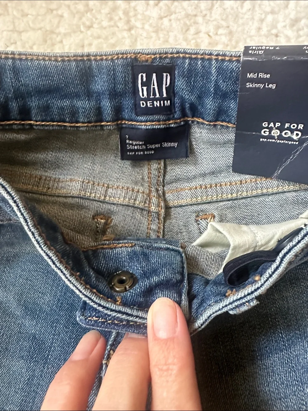 GAP Kids Blue Distressed Slim Jeans